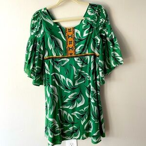 Anthropologie Vanessa Virginia Leaf Print Boho Dress